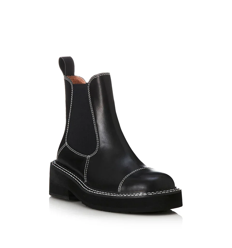 Alias Mae Ebony Chelsea Boot in Black Leather - Image 3