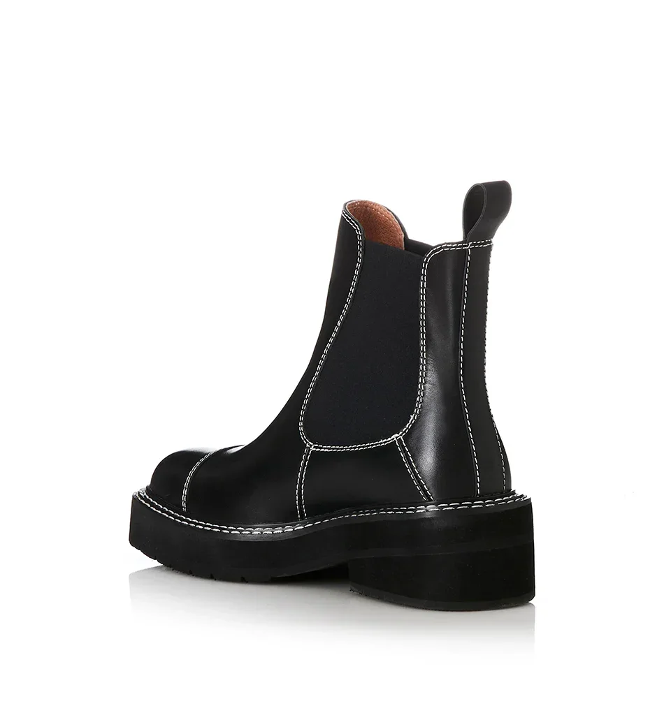 Alias Mae Ebony Chelsea Boot in Black Leather - Image 4