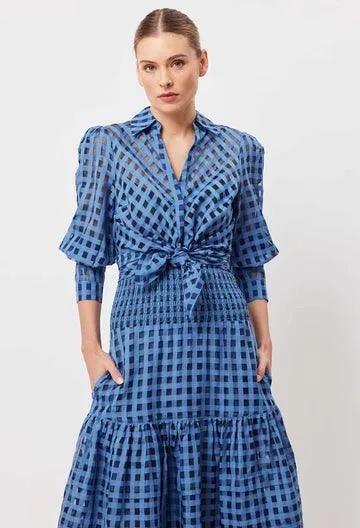 OnceWas Antigua Cotton / Silk Self-check Shirt - Image 9