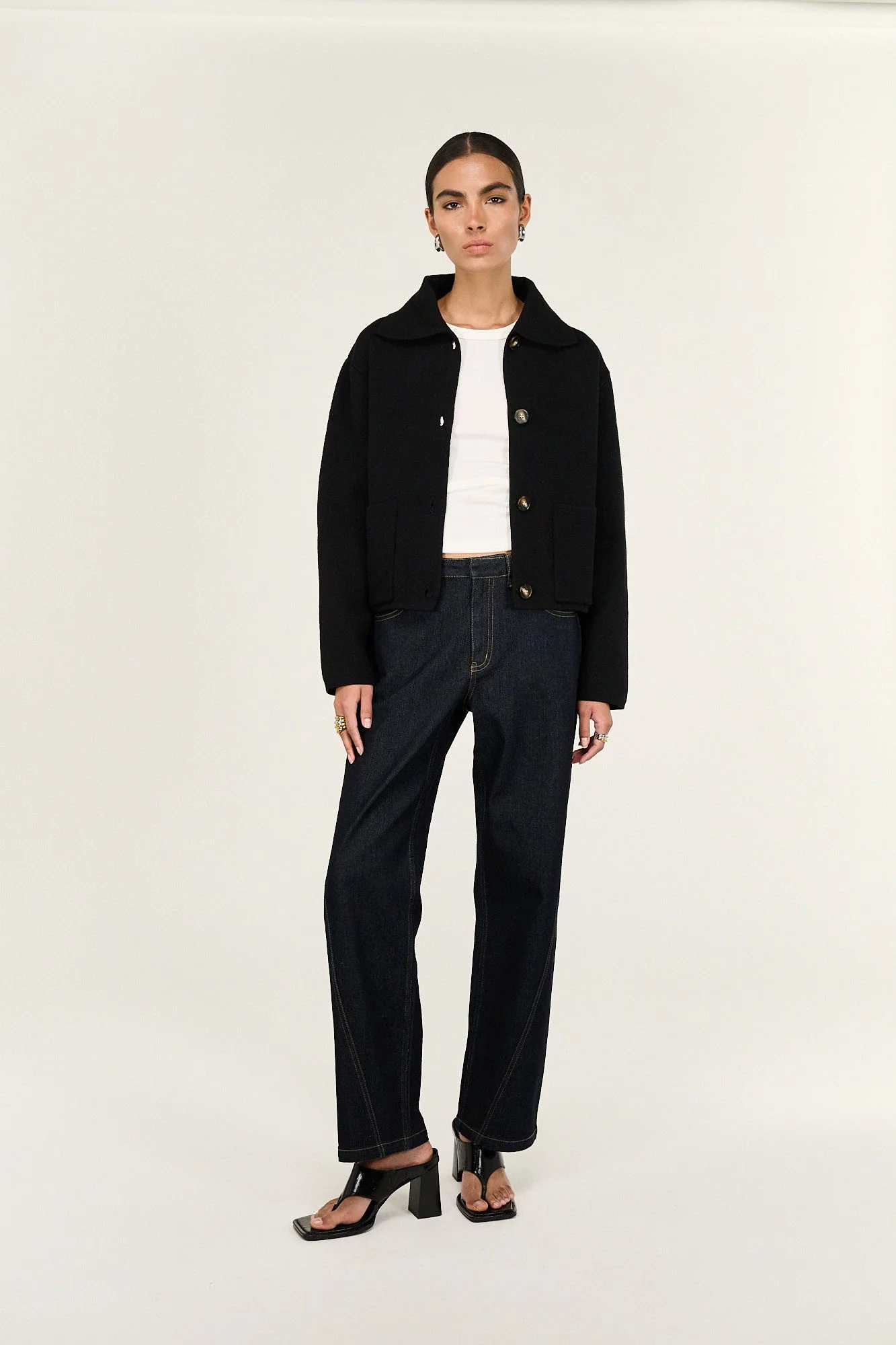 Staple the Label Aura Black Knit Barn Jacket - Image 4