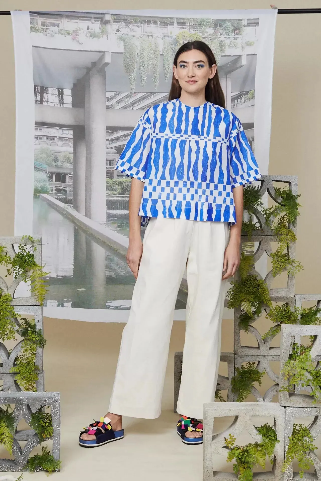 Wolf and Mishka Billy Button Top in Check Wiggle - Image 2