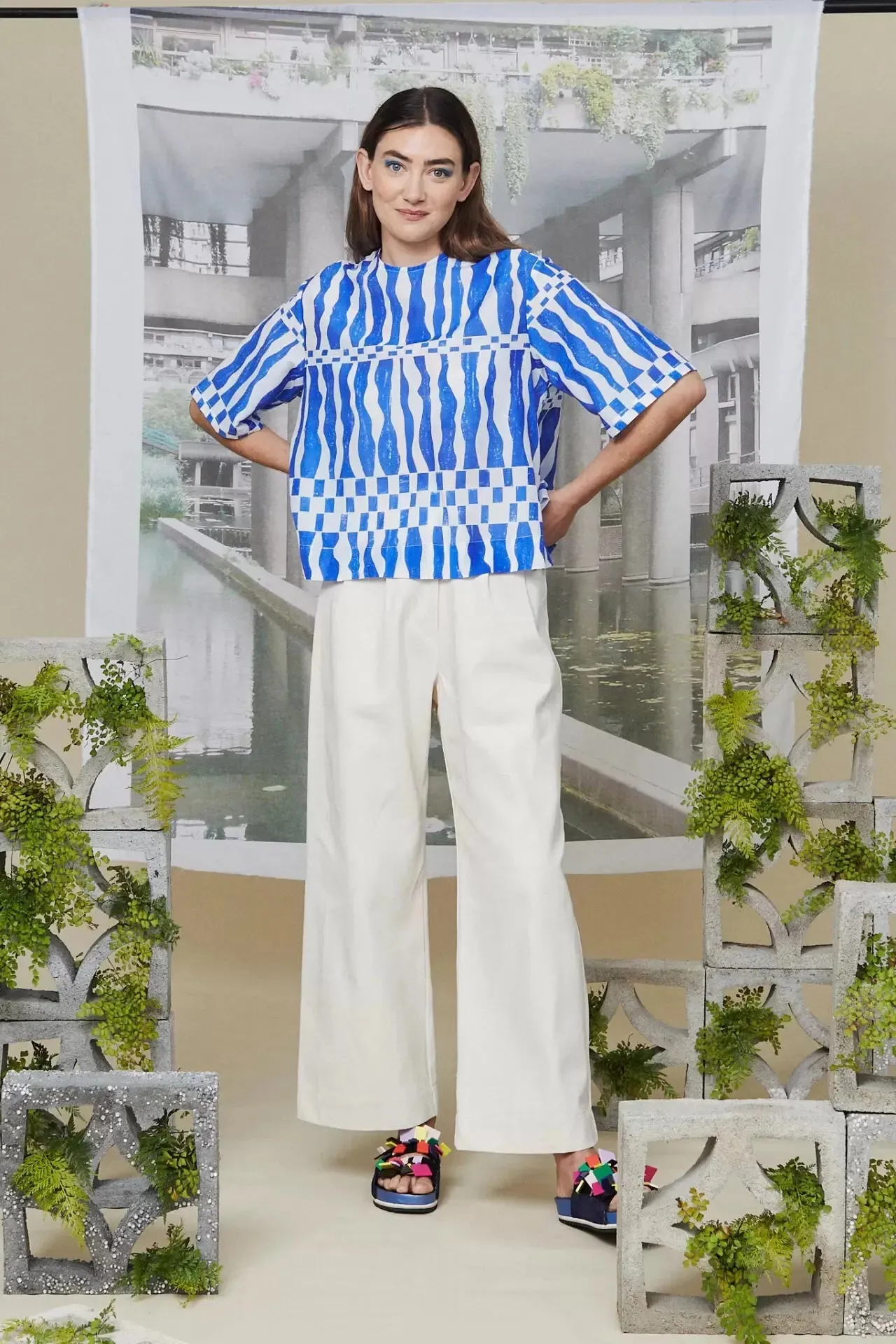 Wolf and Mishka Billy Button Top in Check Wiggle - Image 3