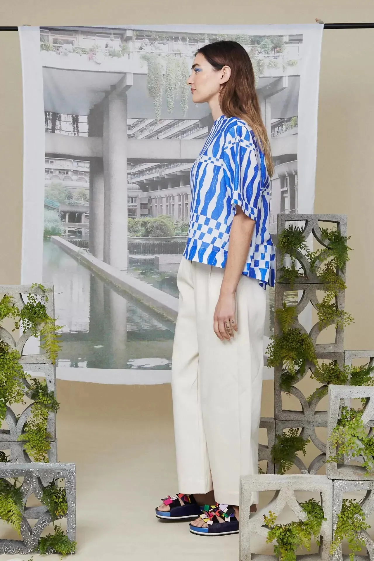 Wolf and Mishka Billy Button Top in Check Wiggle - Image 4