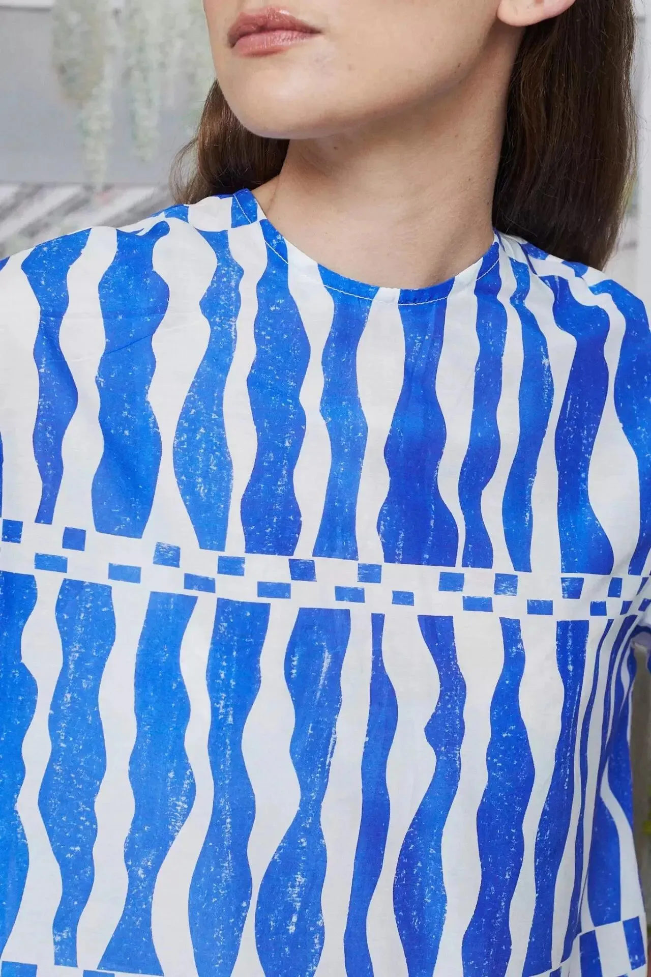 Wolf and Mishka Billy Button Top in Check Wiggle - Image 5