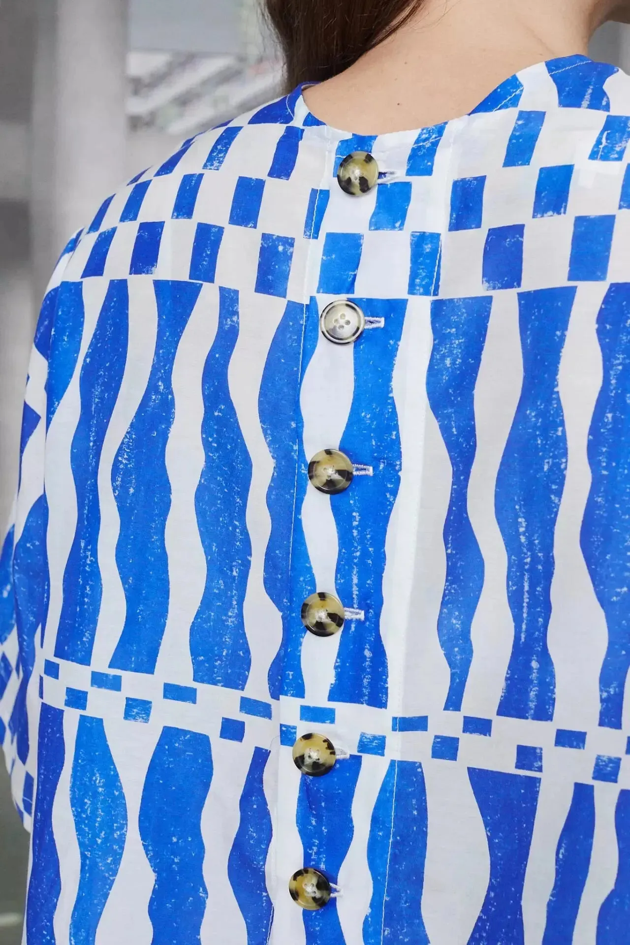 Wolf and Mishka Billy Button Top in Check Wiggle - Image 7