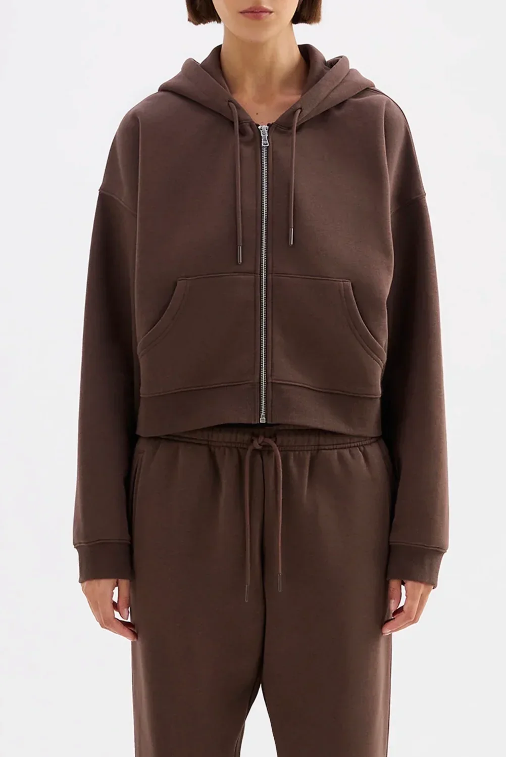 Nude Lucy Carter Classic Zip Up Hoodie Chocolate - Image 2
