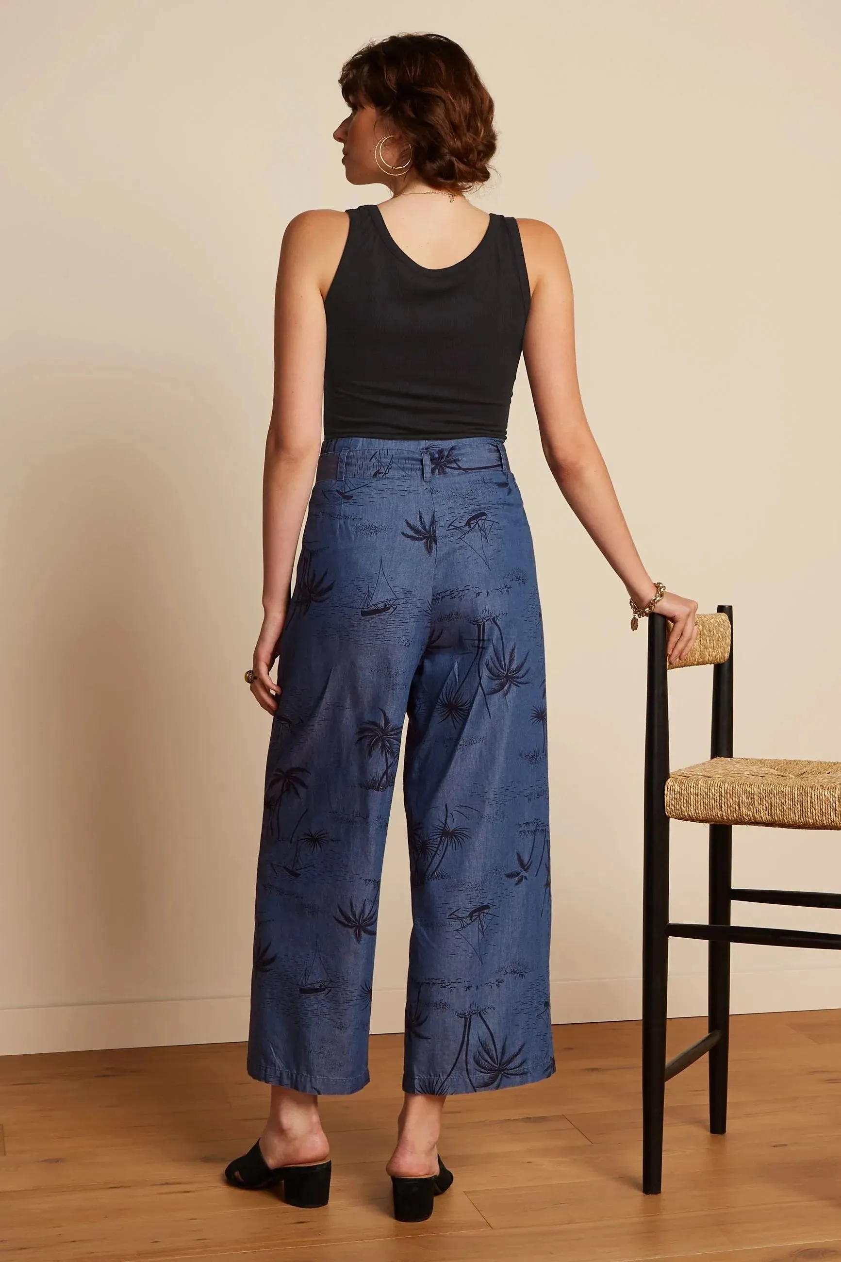 King Louie Neva Cropped Pants Daytrip in Denim Blue - Image 3