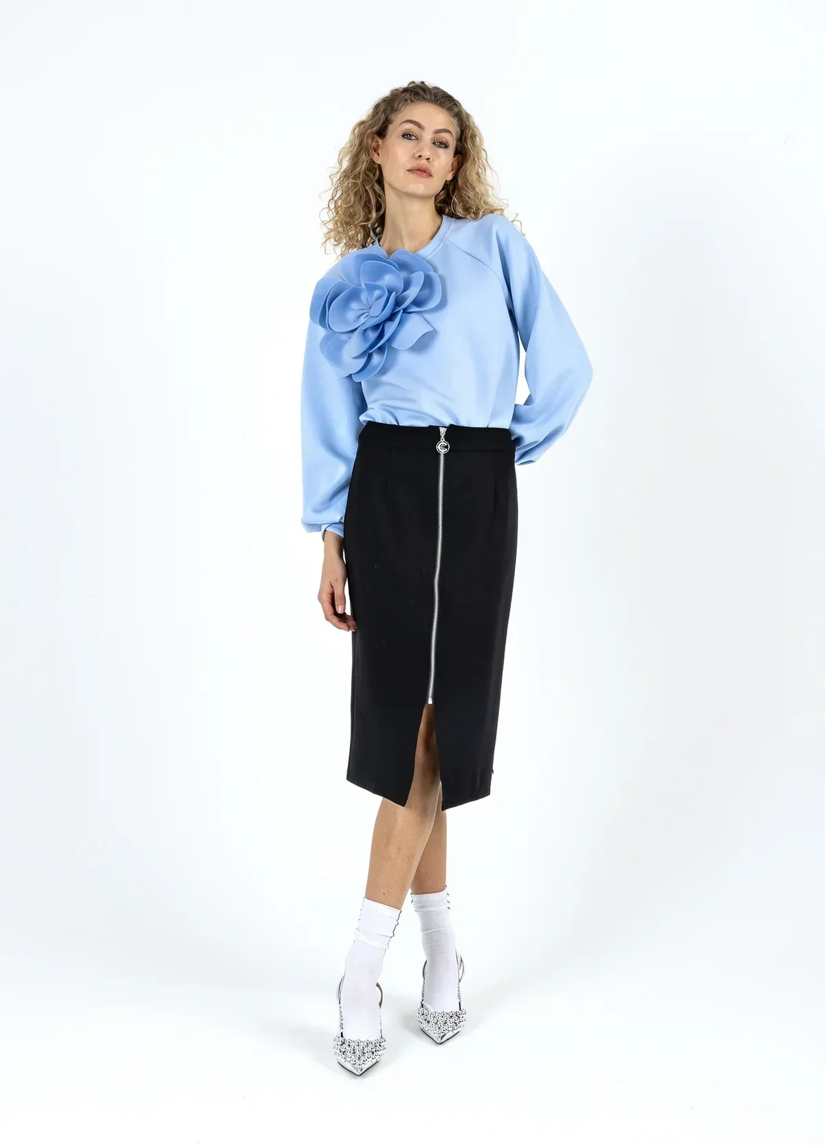 Coster Scuba Sweatshirt with Rose Pastel Blue - Image 7