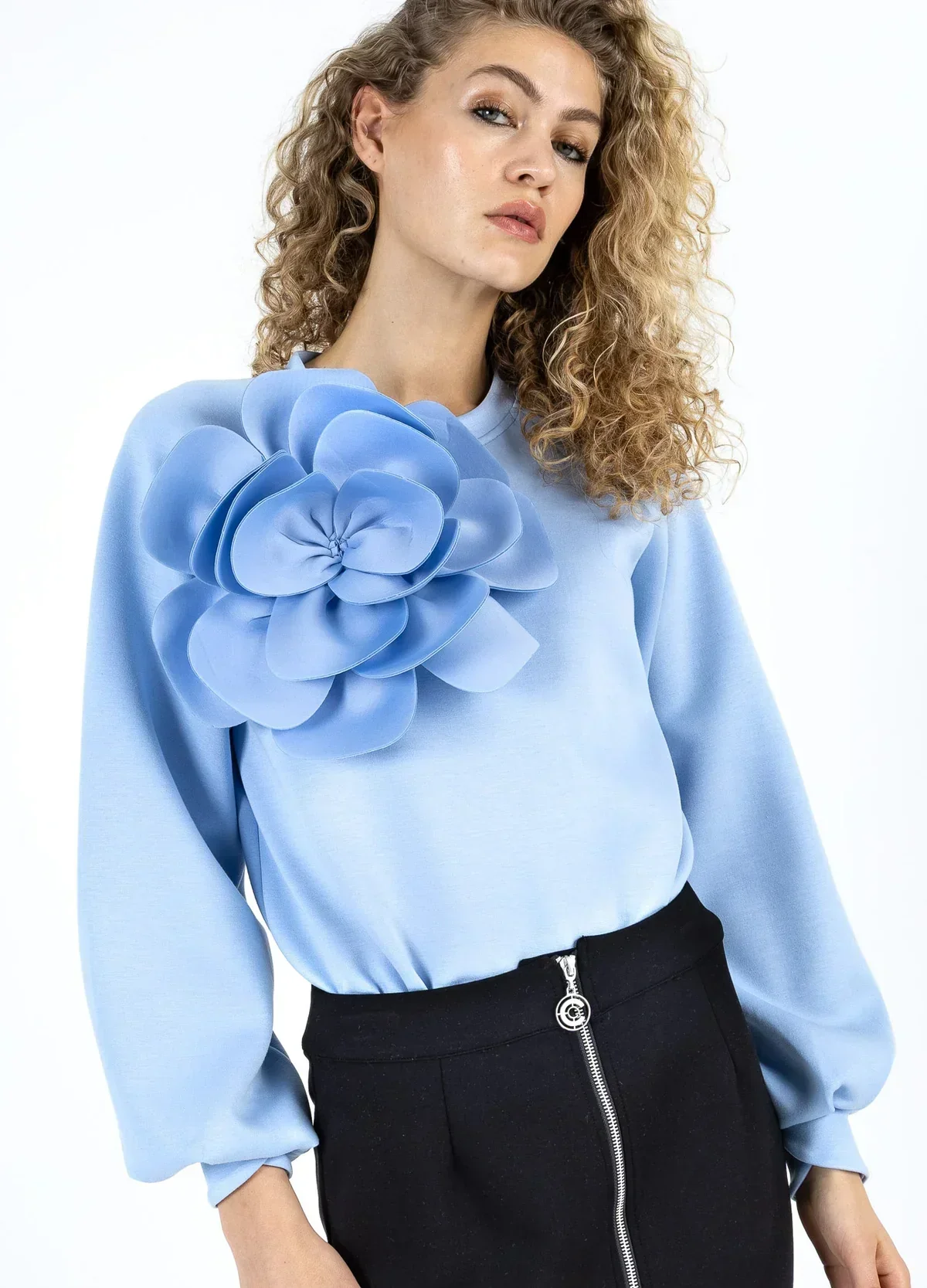 Coster Scuba Sweatshirt with Rose Pastel Blue - Image 8