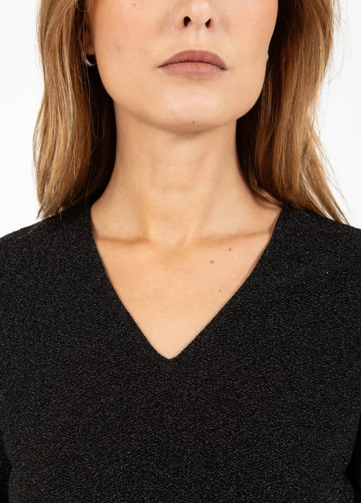 COSTER Short Shimmer Dress in Black Glitter - Image 5
