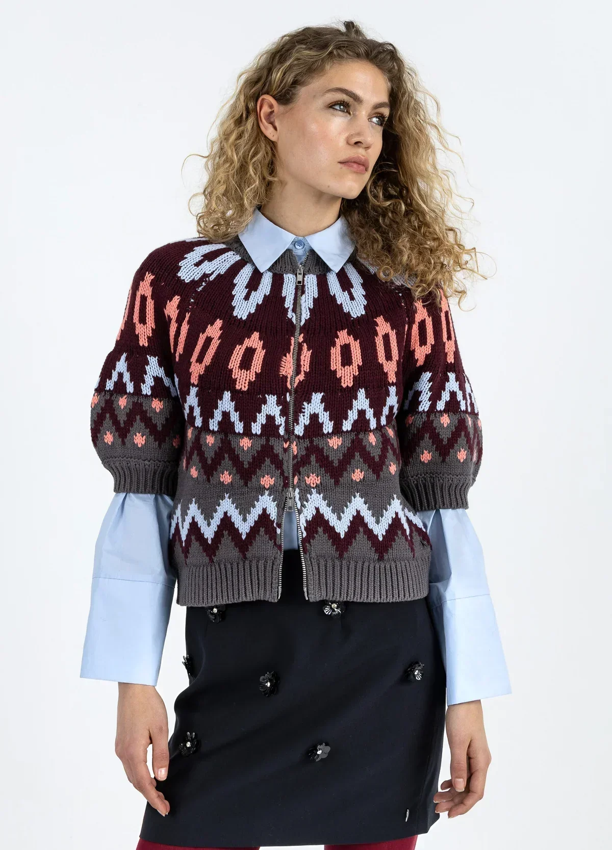 Coster Short Sleeve Knit Zipper Jacket - Image 5