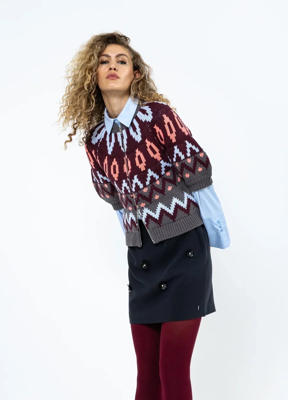 Coster Short Sleeve Knit Zipper Jacket - Image 7