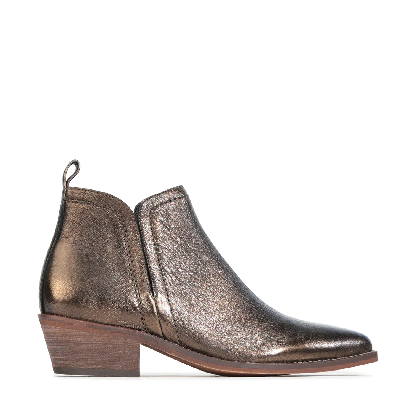 EOS Zenn Ankle Boot in Burnt Gold Metallic Leather - Image 2