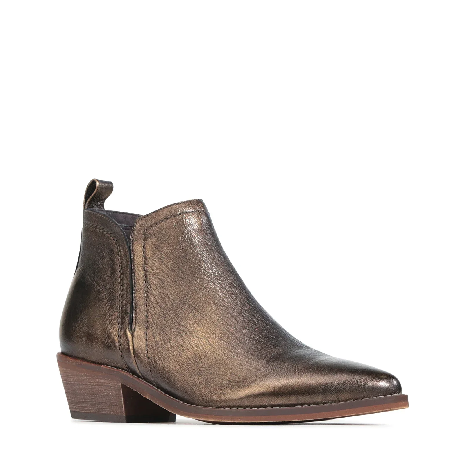 EOS Zenn Ankle Boot in Burnt Gold Metallic Leather - Image 4