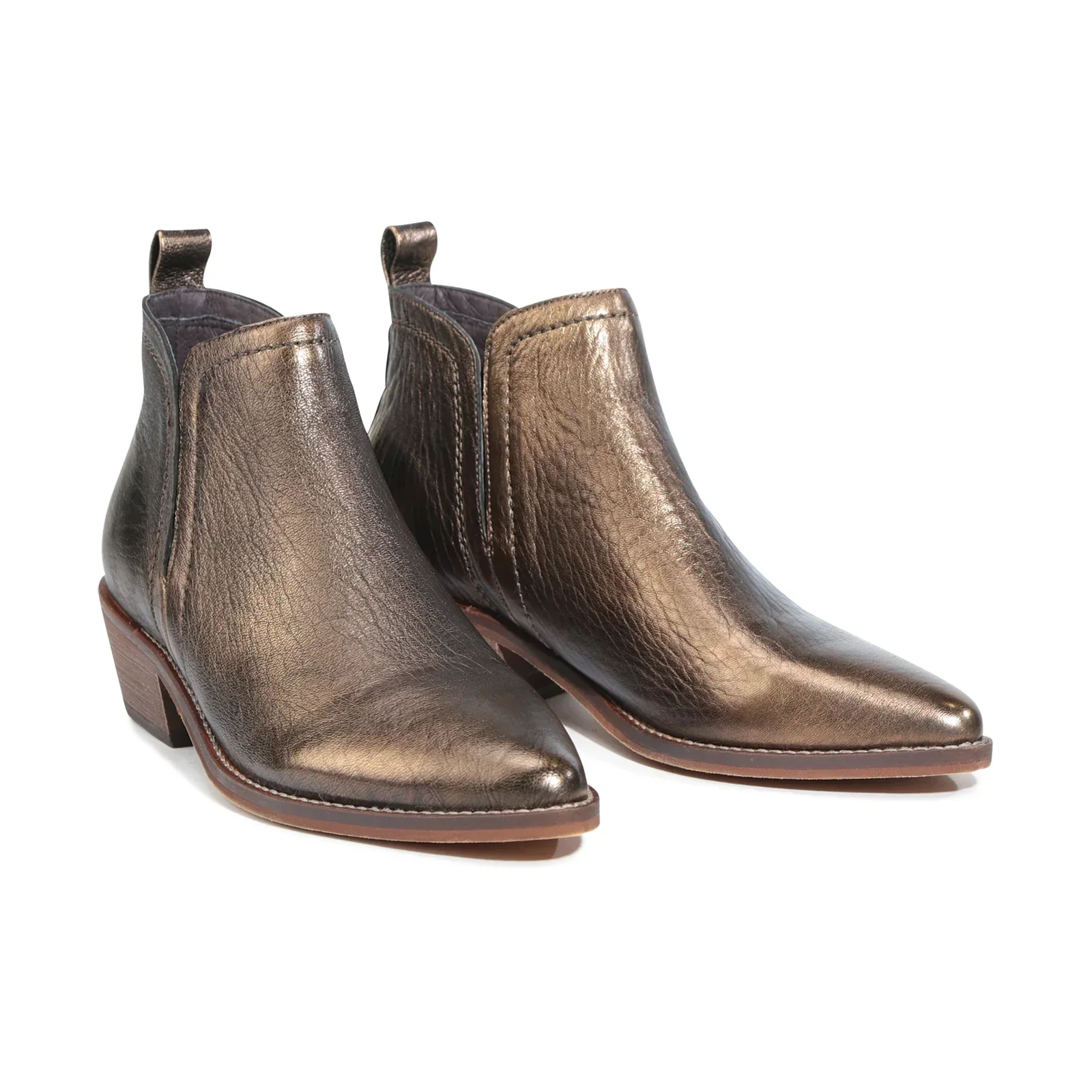 EOS Zenn Ankle Boot in Burnt Gold Metallic Leather - Image 5