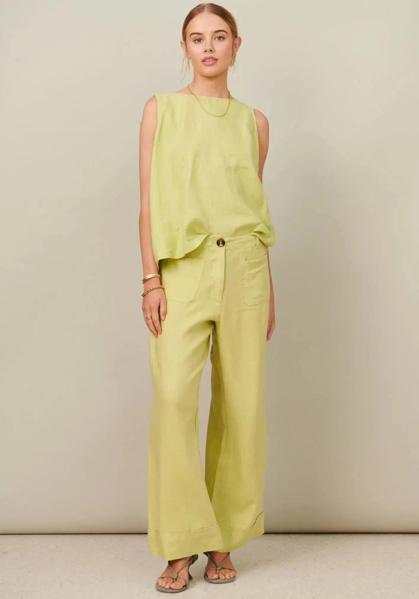 POL Clothing Gia Pant in Pistachio - Image 4