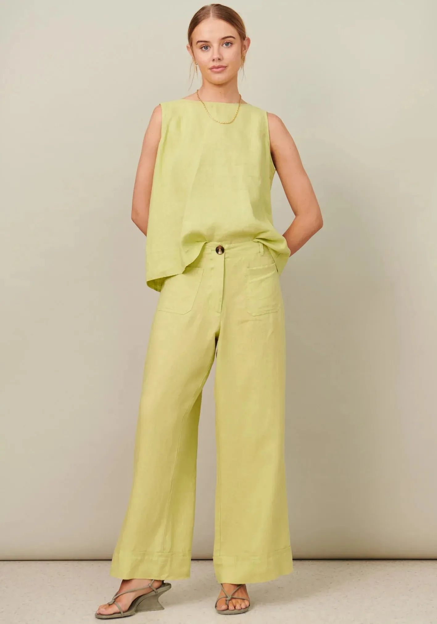 POL Clothing Gia Pant in Pistachio - Image 5