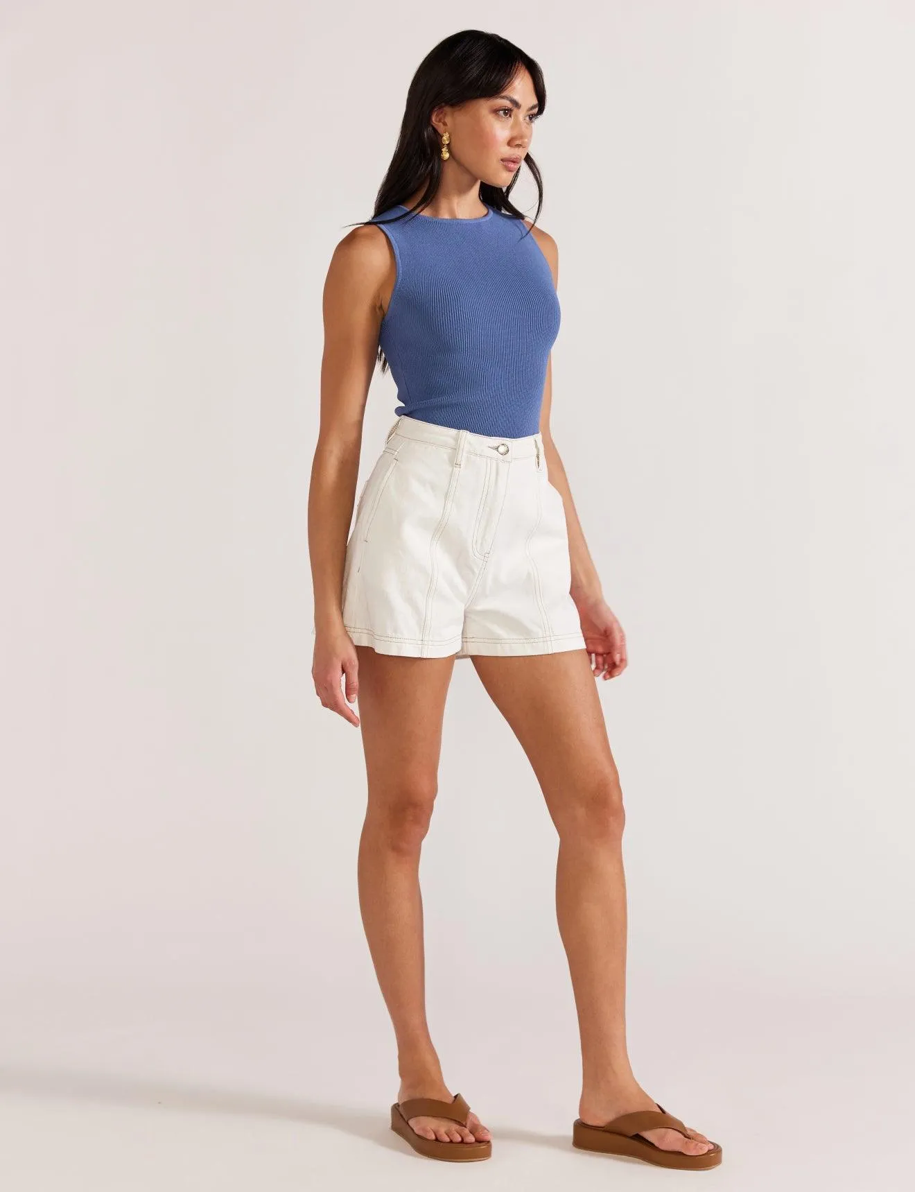 Staple the Label Gracie Knit Tank in French Blue - Image 5