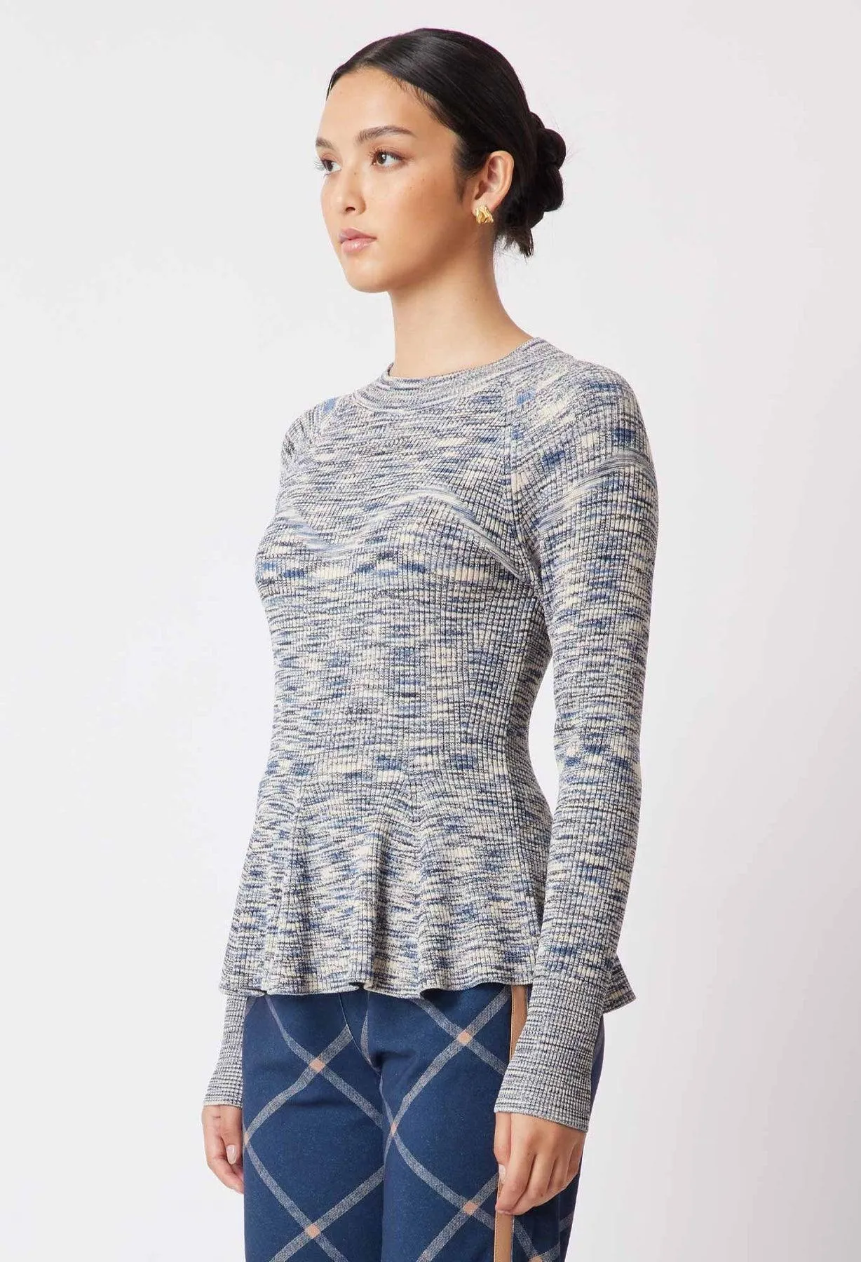 OnceWas Harmony Viscose Knit Top in Navy Pampas - Image 4