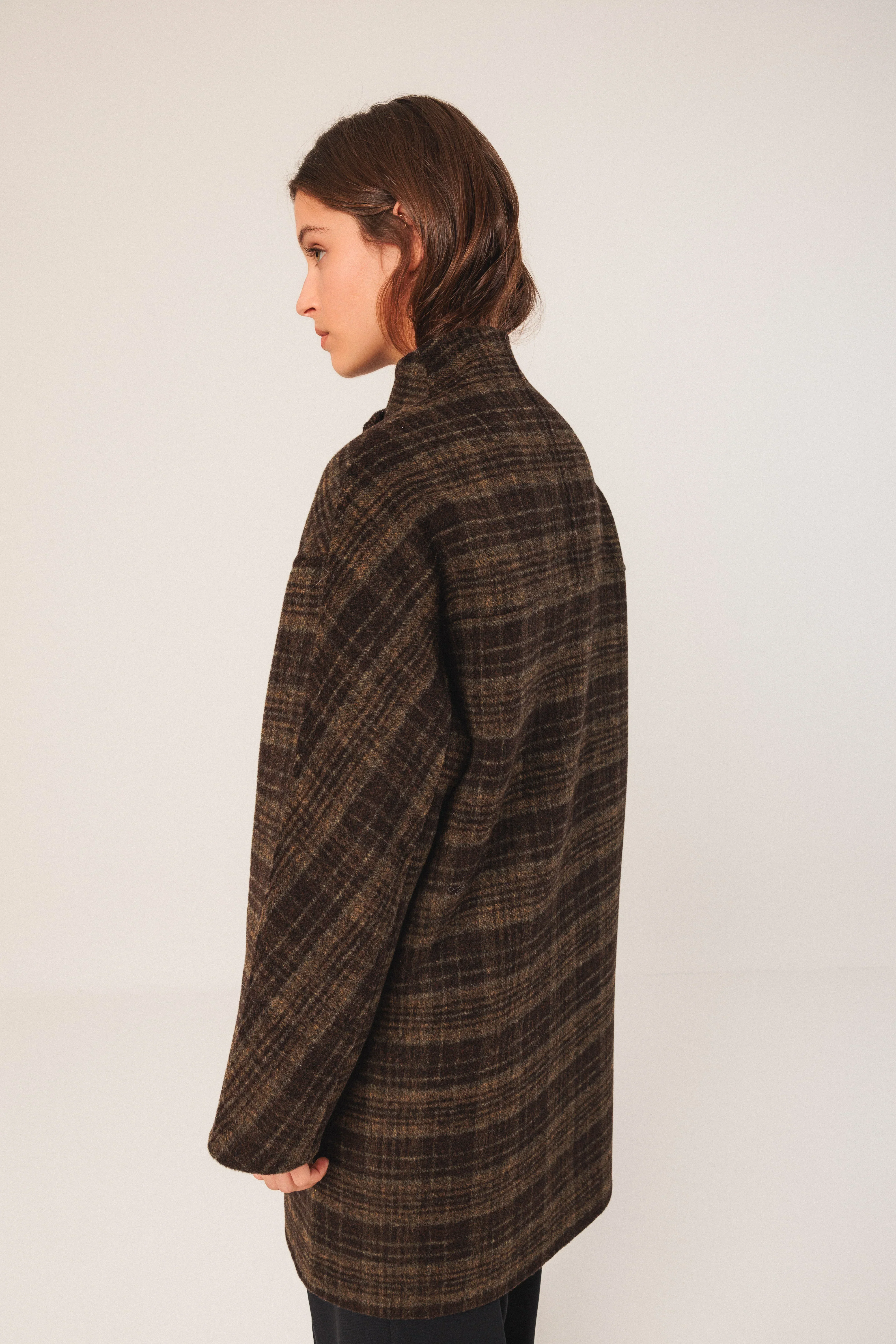 Indi & Cold Asymmetric Plaid Coat - Image 2