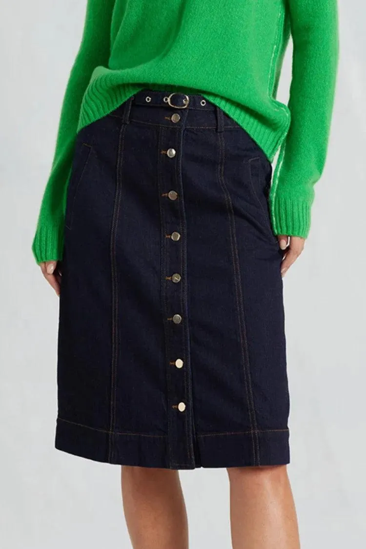 Alessandra Isla Skirt in Indigo - Image 3
