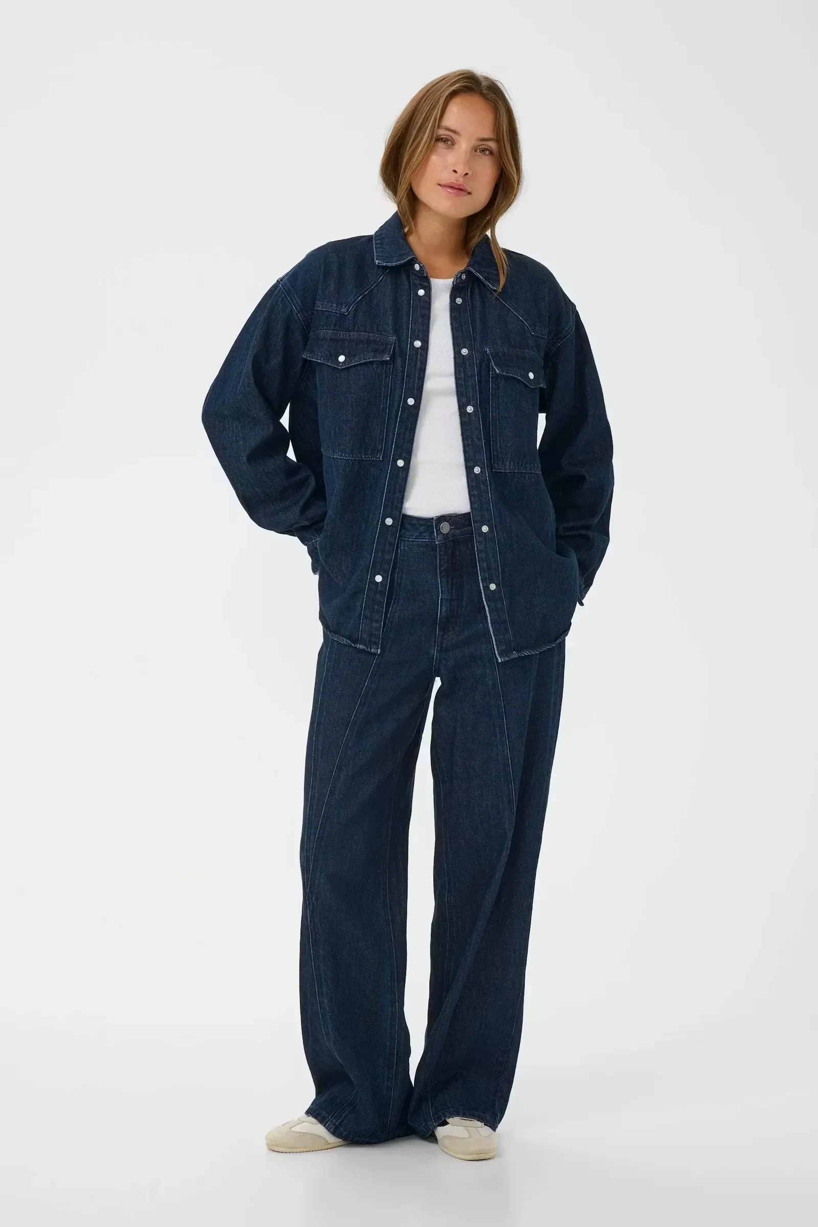 Kaffe KAeloise Denim Overshirt Dark Blue Denim - Image 7