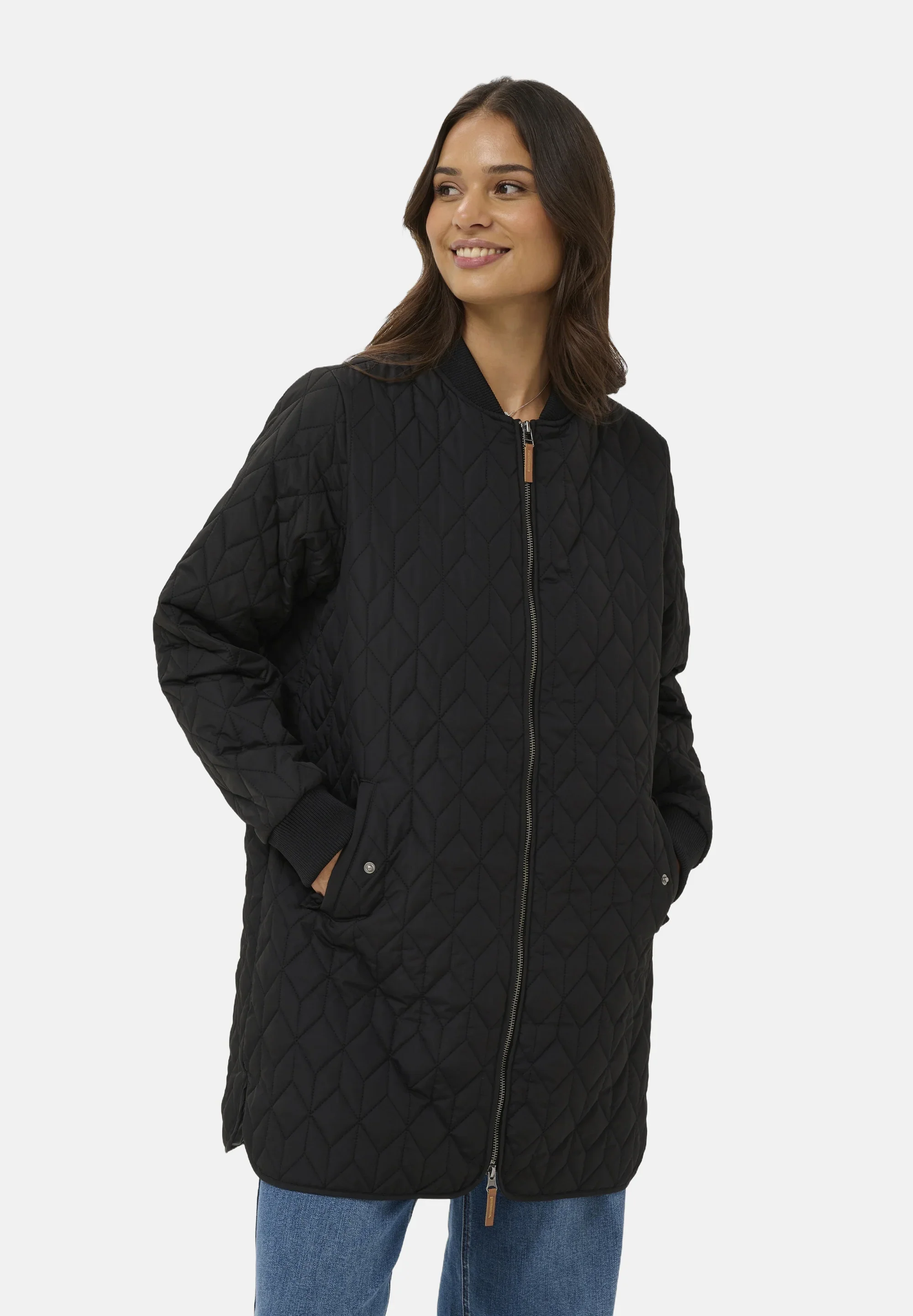 Kaffe KAlelia Long Quilt Jacket Black - Image 4