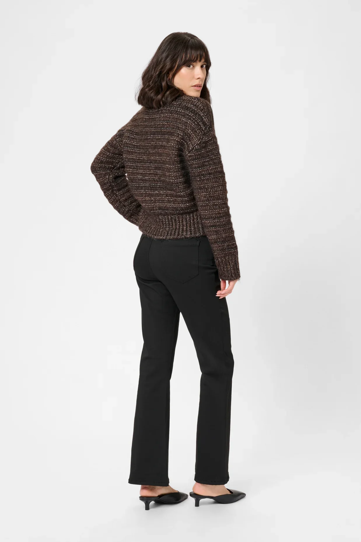 Kaffe KAmarena Knit Pullover Black Coffee Melange - Image 5