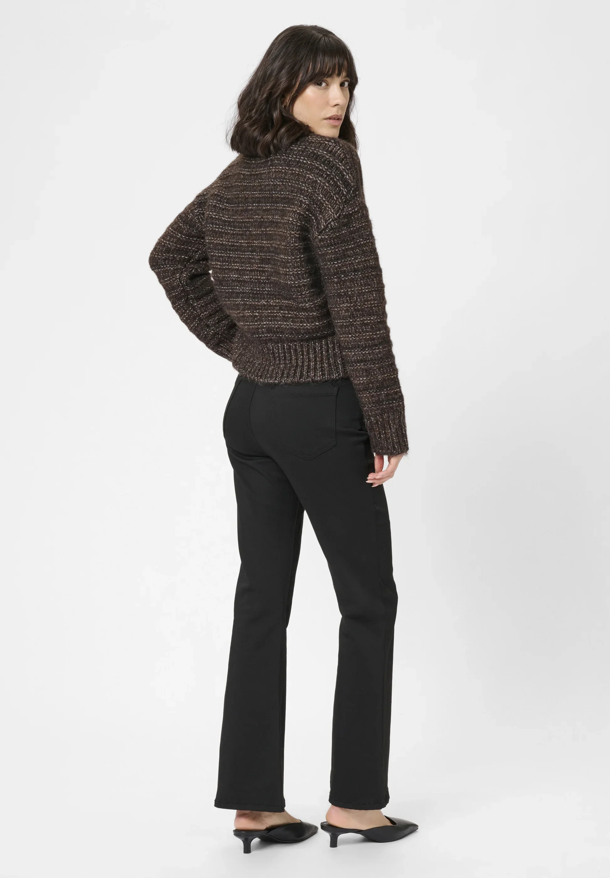 Kaffe KAmarena Knit Pullover Black Coffee Melange - Image 7