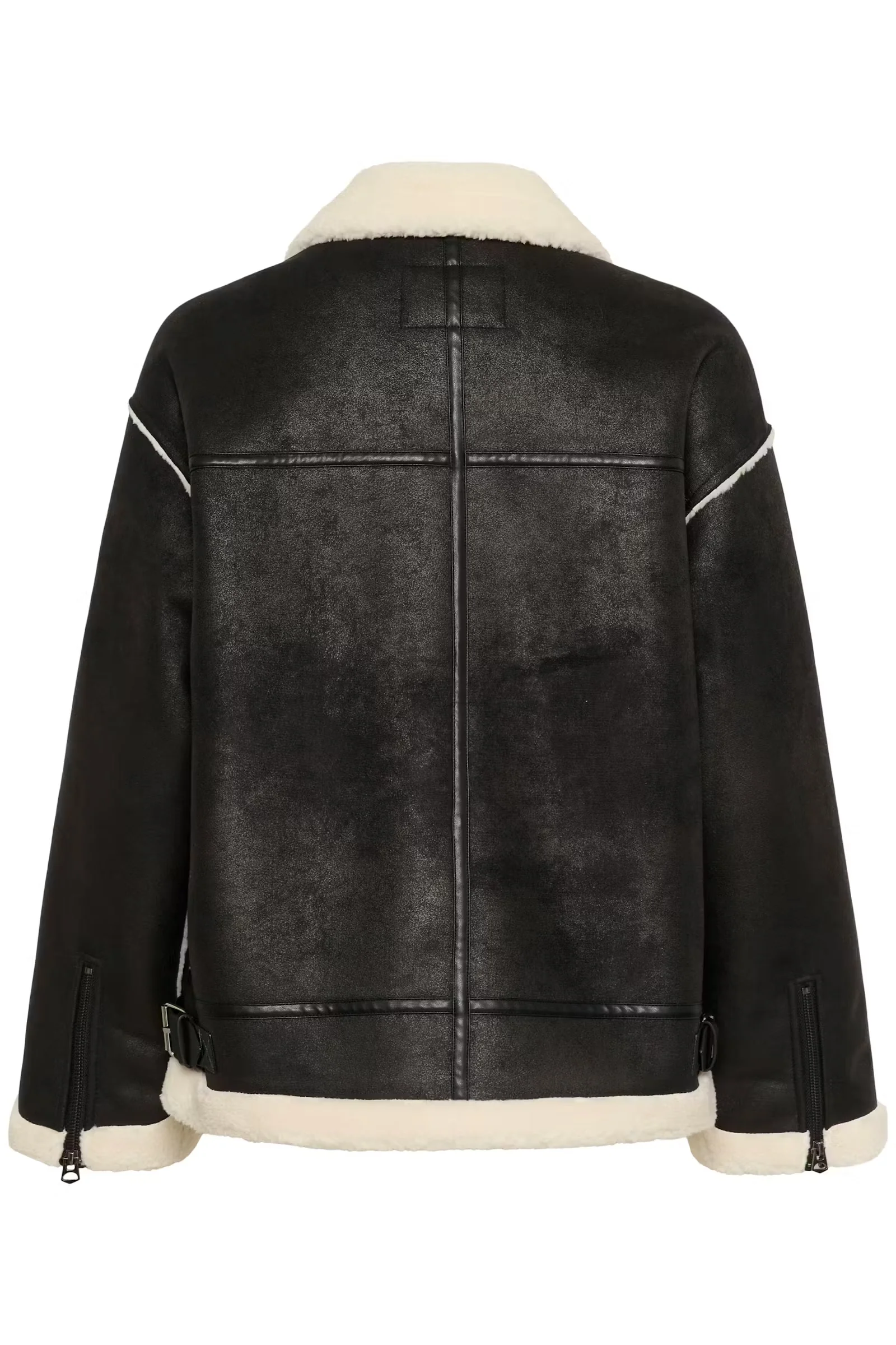 Kaffe KApernille Shearling Jacket Deep Black - Image 4
