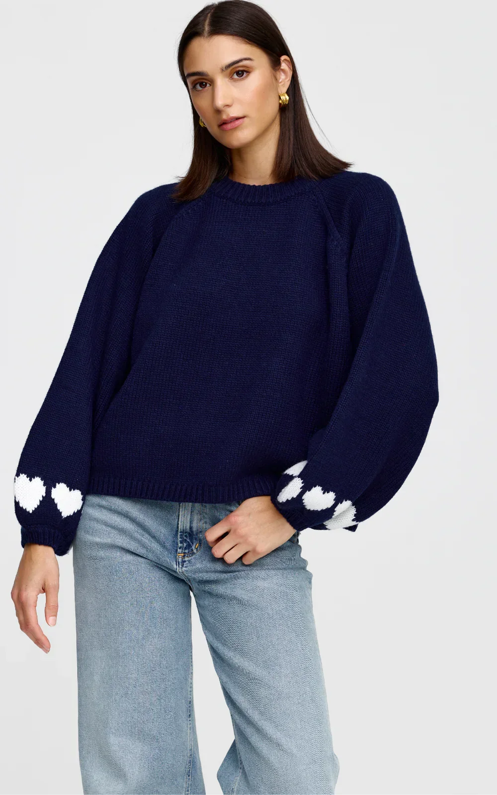 Kinney Cherie Hearts Knit Sweater Midnight - Image 3