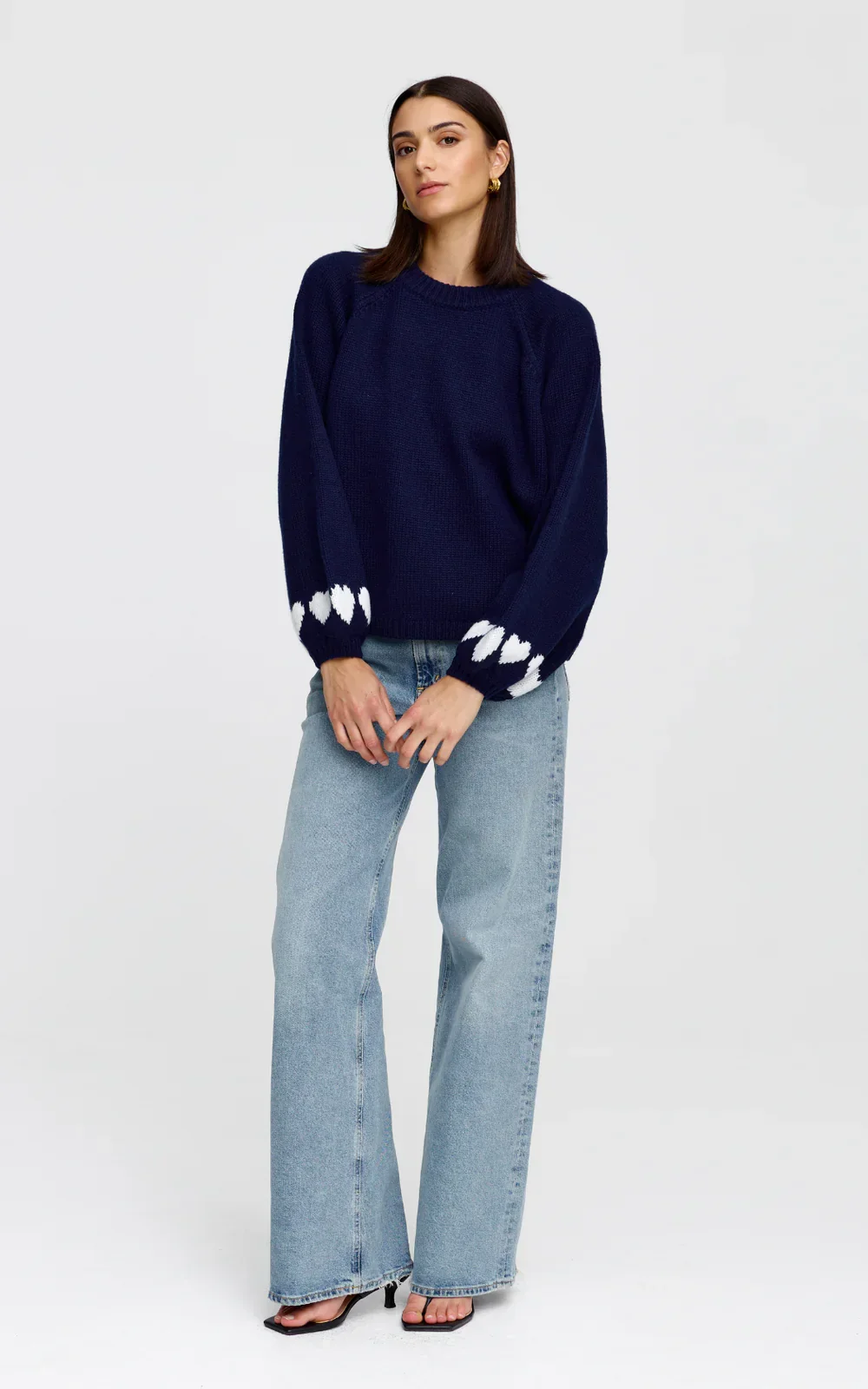 Kinney Cherie Hearts Knit Sweater Midnight - Image 4
