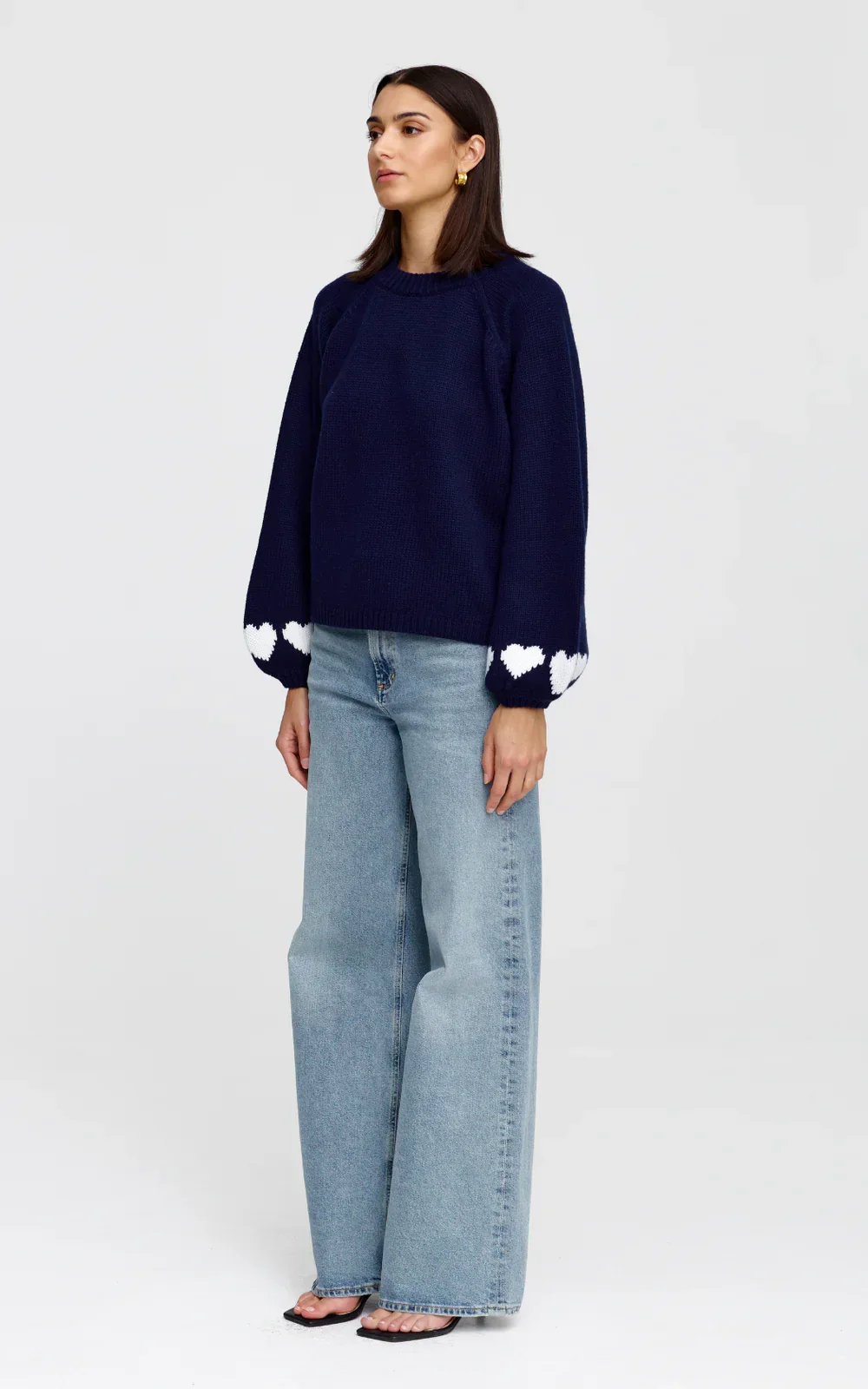 Kinney Cherie Hearts Knit Sweater Midnight - Image 5
