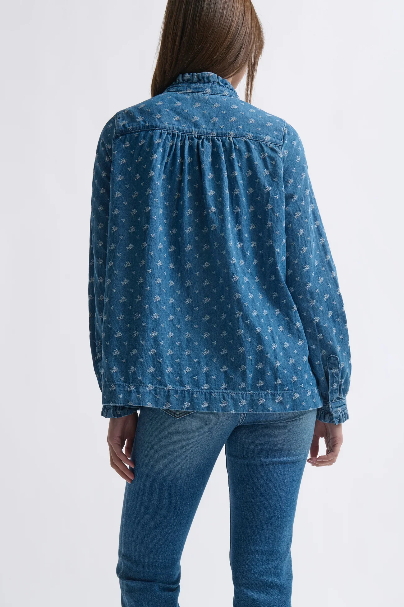 Kireina Tamara Denim Shirt with Flowers - Image 7