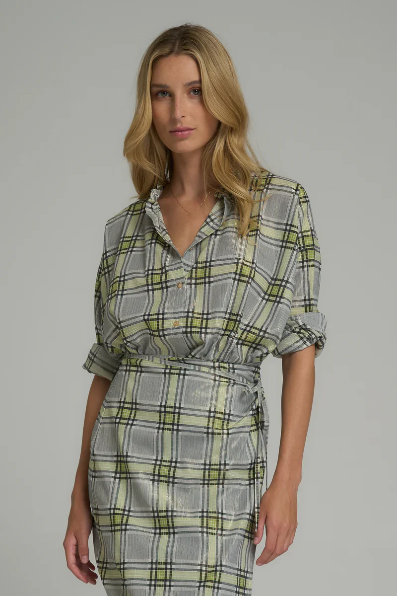 Lilya Ginger Check Shirt in Stratford Check - Image 4