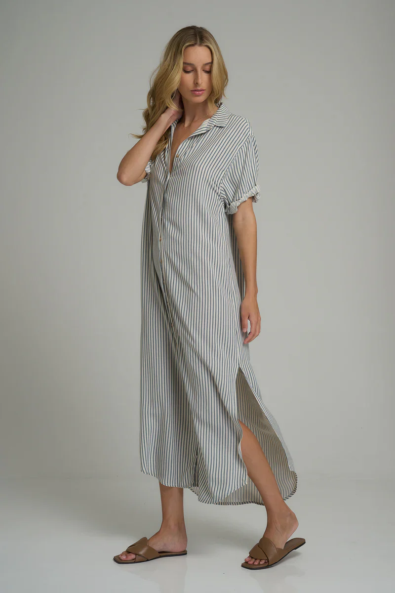 Lilya Hutton Dress Cheshire Stripe Blue - Image 3
