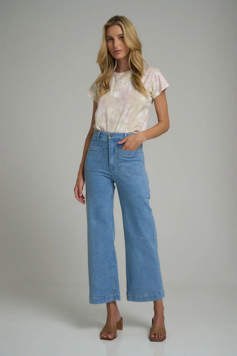 Lilya Molly Denim Pant in Pale Blue - Image 4