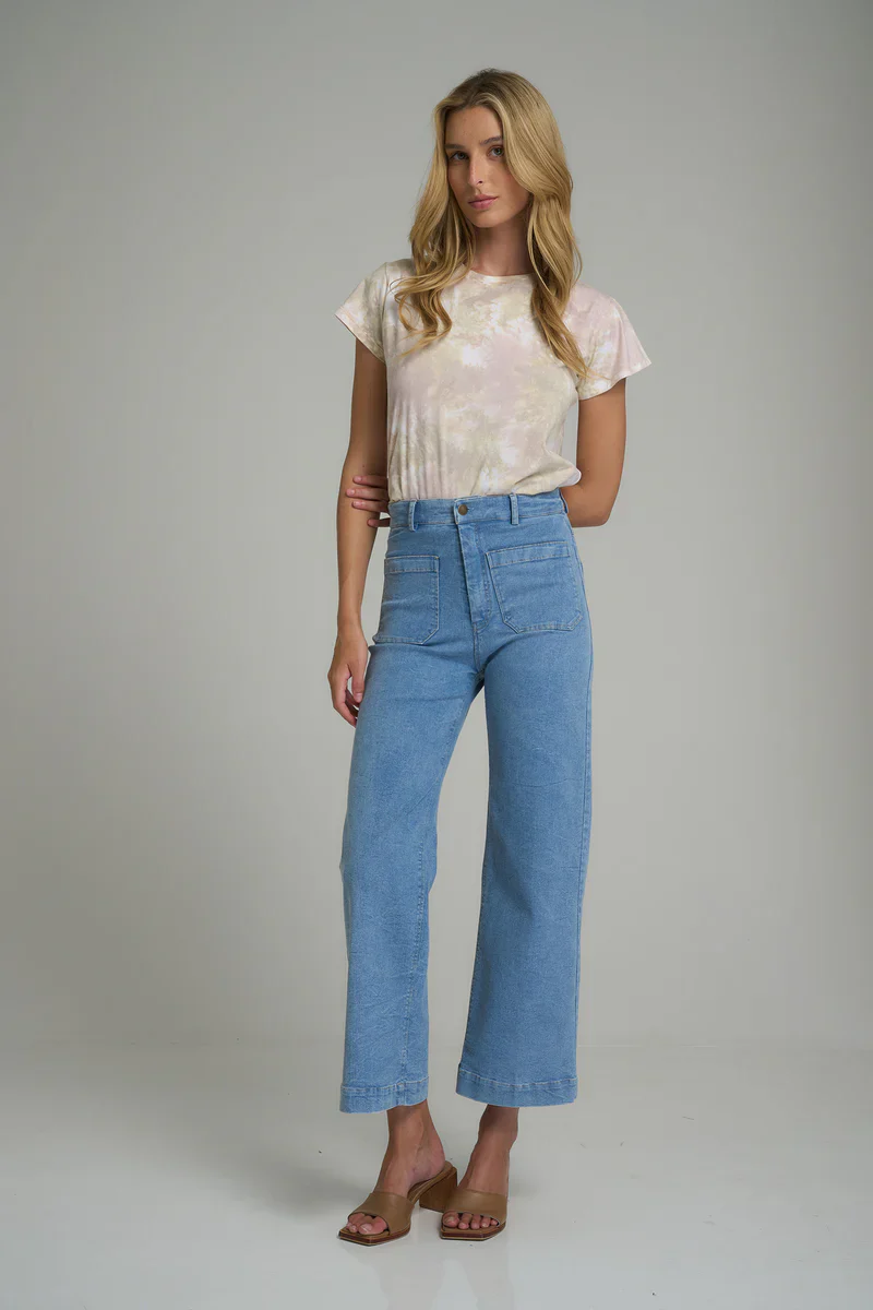 Lilya Molly Denim Pant in Pale Blue - Image 5