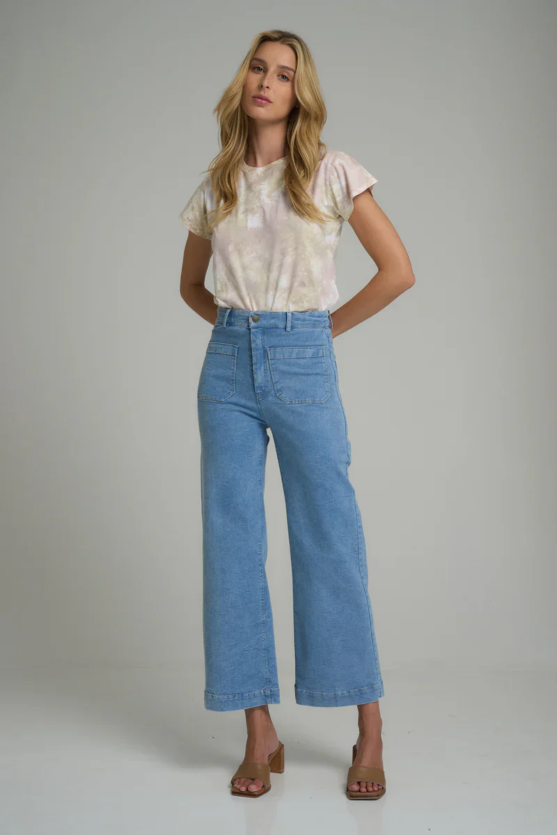 Lilya Molly Denim Pant in Pale Blue - Image 6