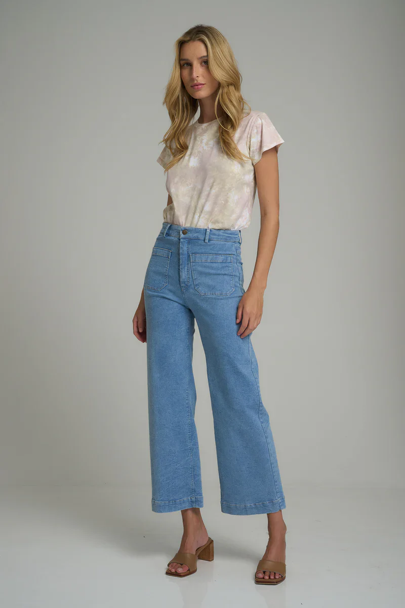 Lilya Molly Denim Pant in Pale Blue - Image 7