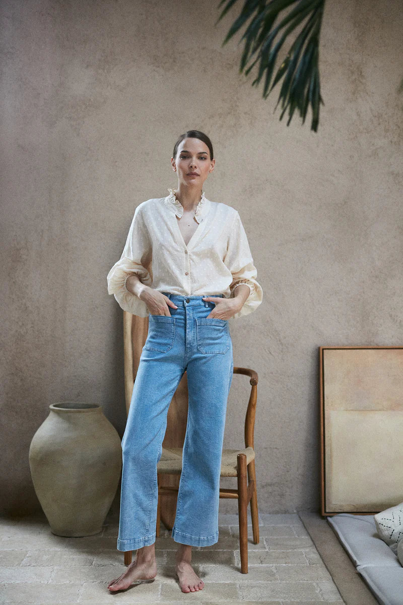 Lilya Molly Denim Pant in Pale Blue - Image 9