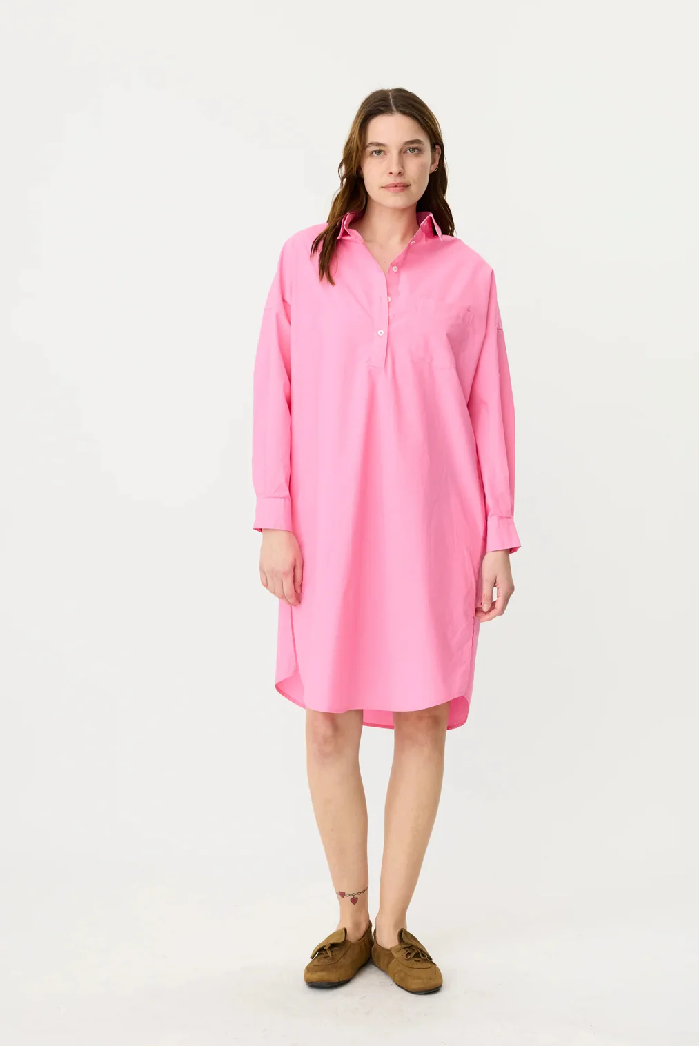 LMND Chiara Half Placket Midi Dress in Candy - Image 3