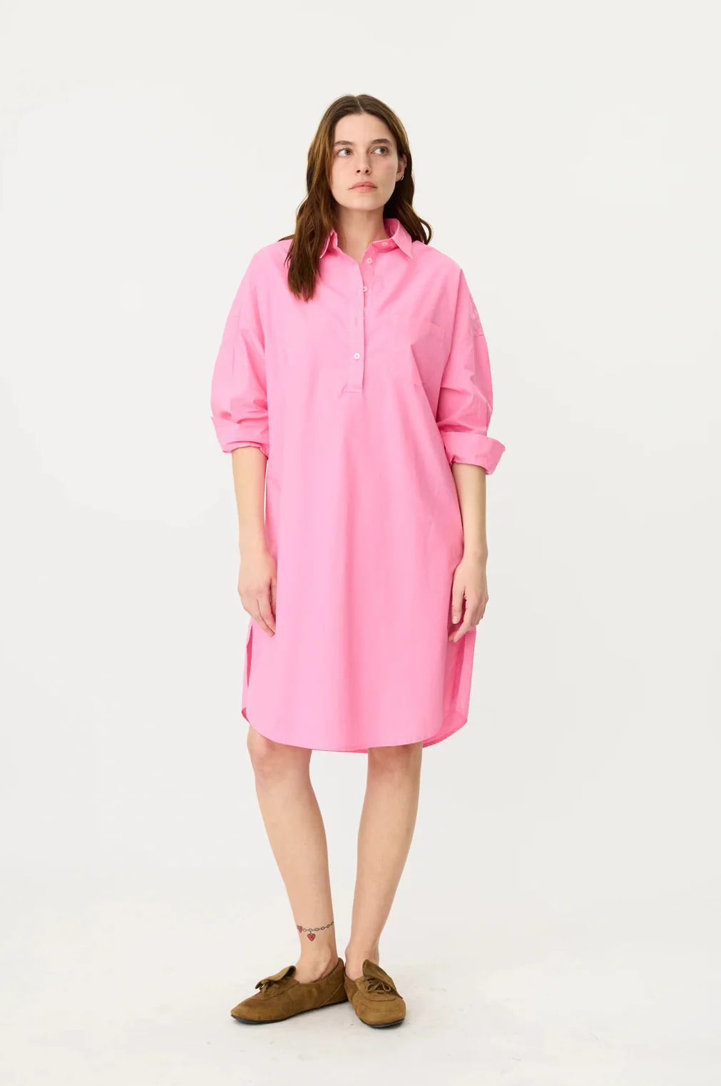 LMND Chiara Half Placket Midi Dress in Candy - Image 7