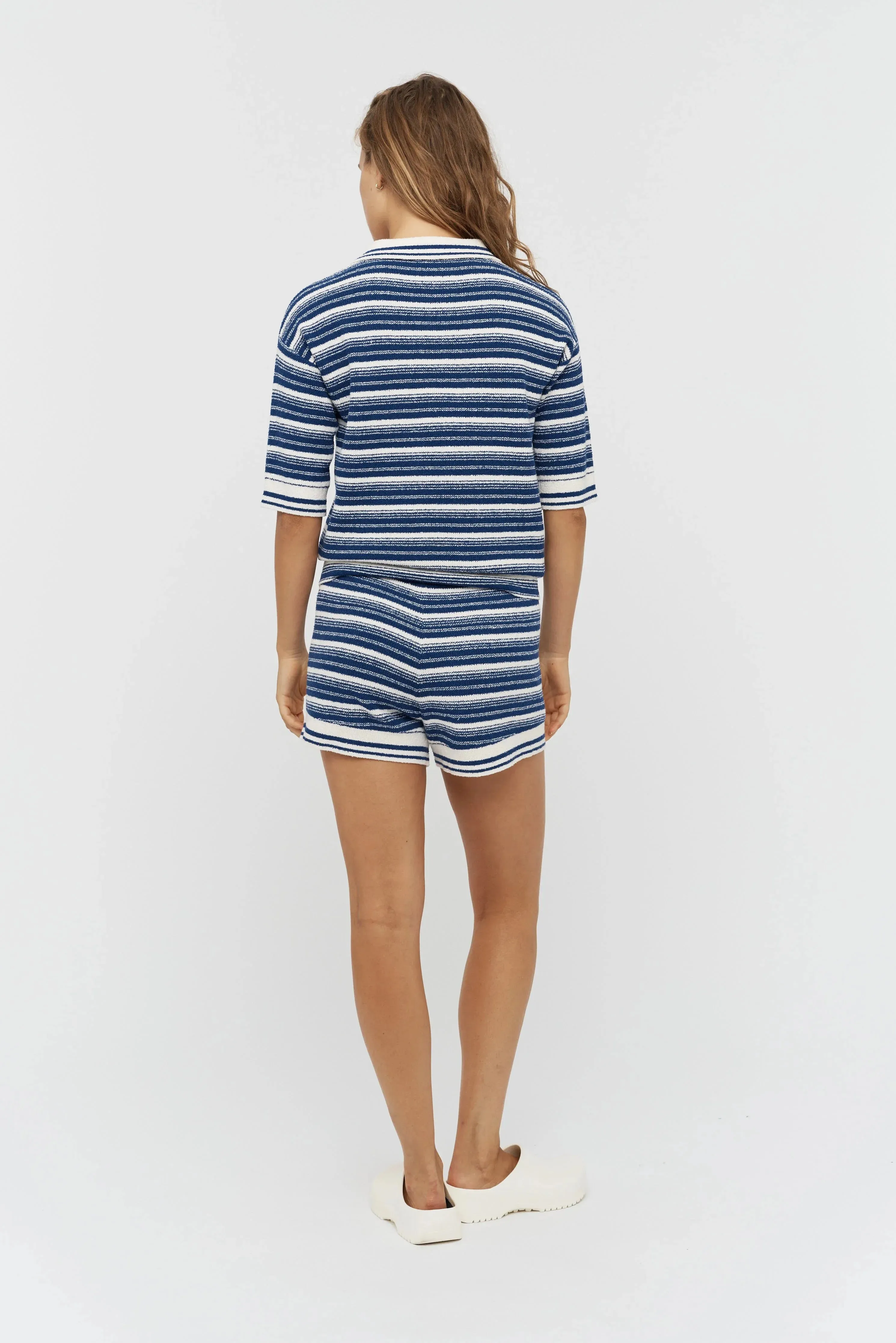 LMND Luna Striped Short in Ink Blue/White - Image 9