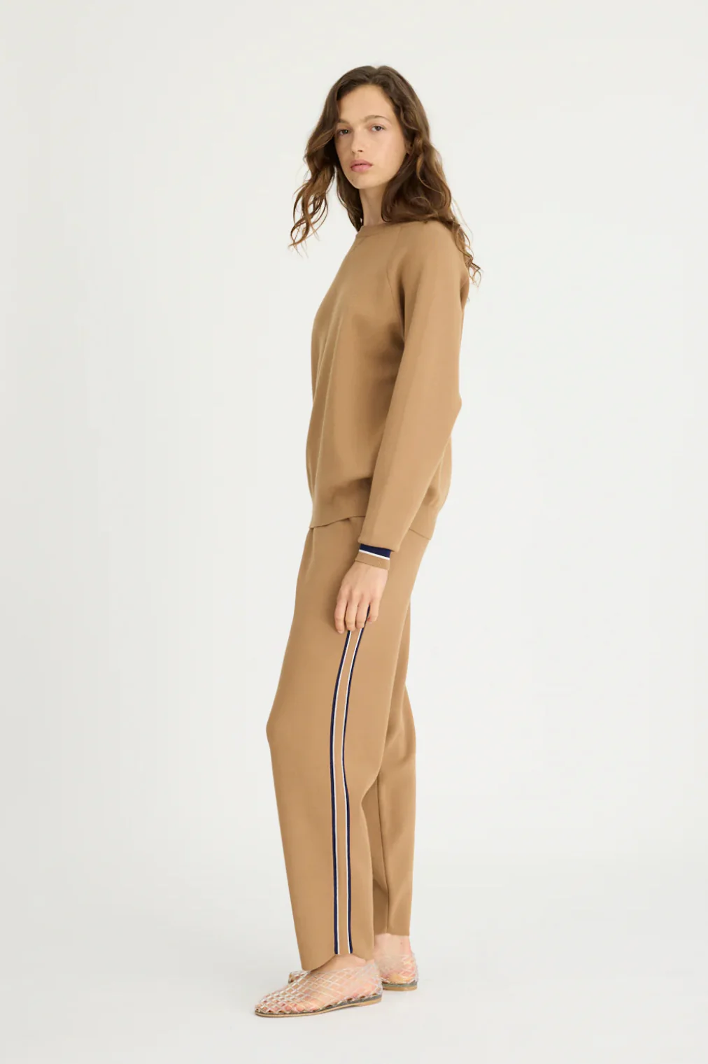 LMND WR Track Top in Toffee/Navy/White - Image 4