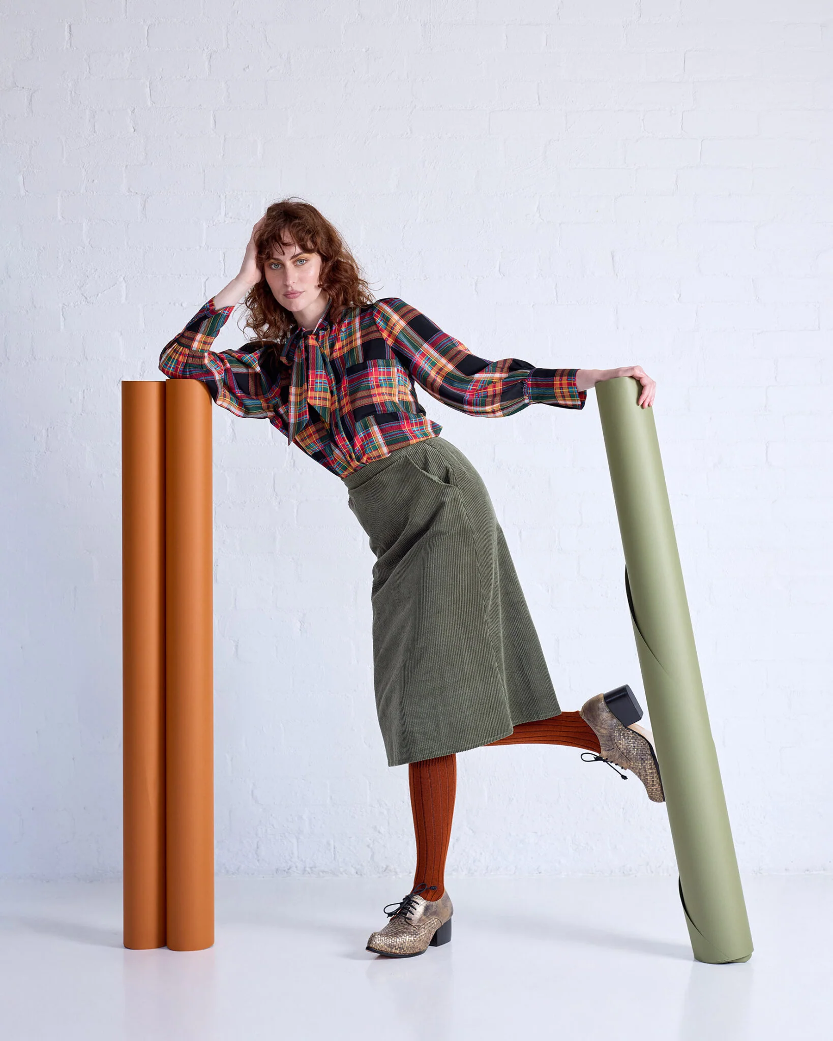 Tightology Long Rib Merino Wool Socks in Paprika - Image 3