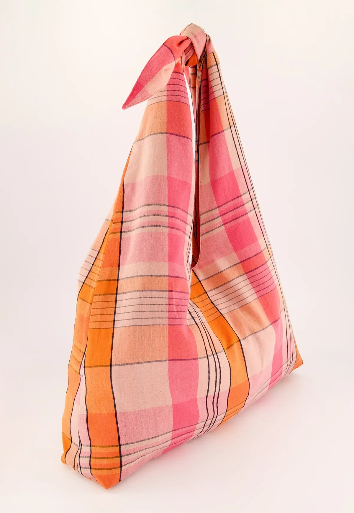 Nancybird Knot Bag in Pink Check - Image 5