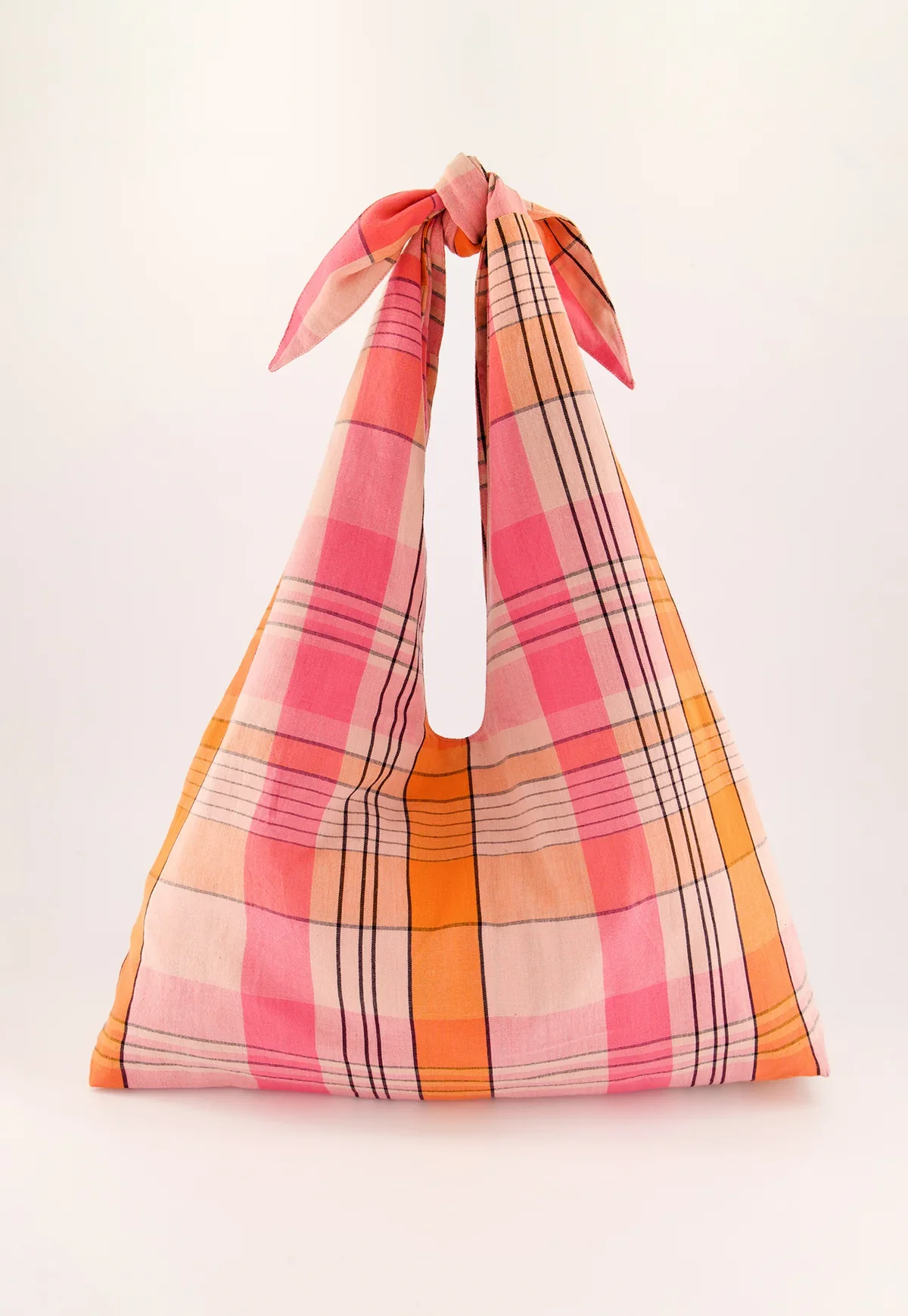 Nancybird Knot Bag in Pink Check - Image 6