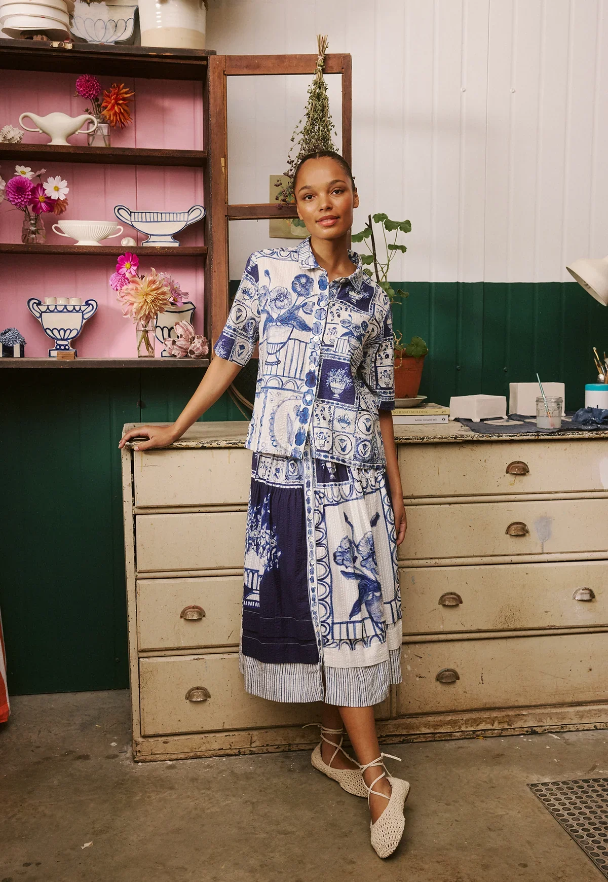 Nancybird Summer Shirt in Lyon Tile - Image 10