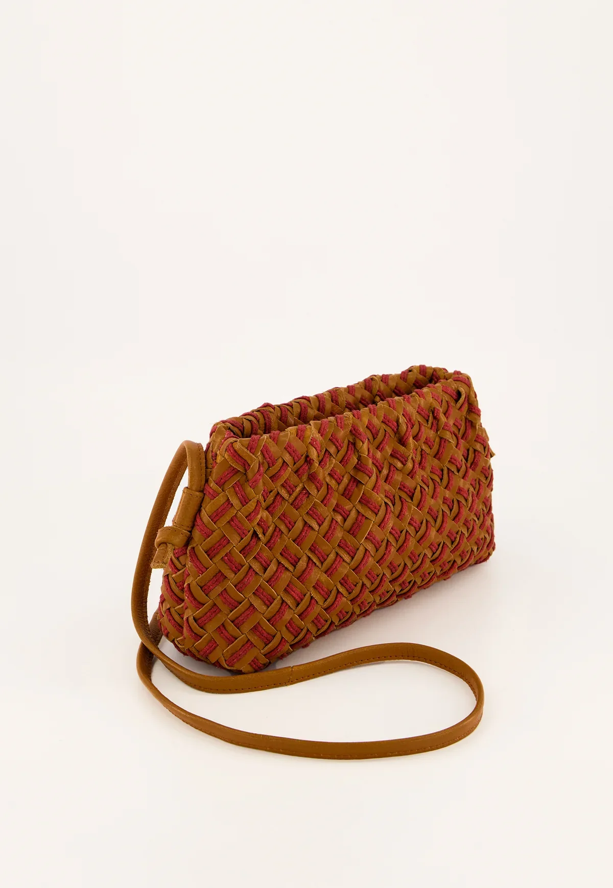 Nancybird Woven Clutch in Ochre Leather - Image 3